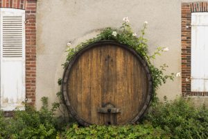 Part,Of,Champagne,Barrel,With,Two,Window,Shutters,In,The
