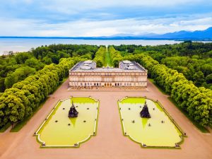 Herrenchiemsee,Palace,Aerial,Panoramic,View,,It,Is,A,Complex,Of